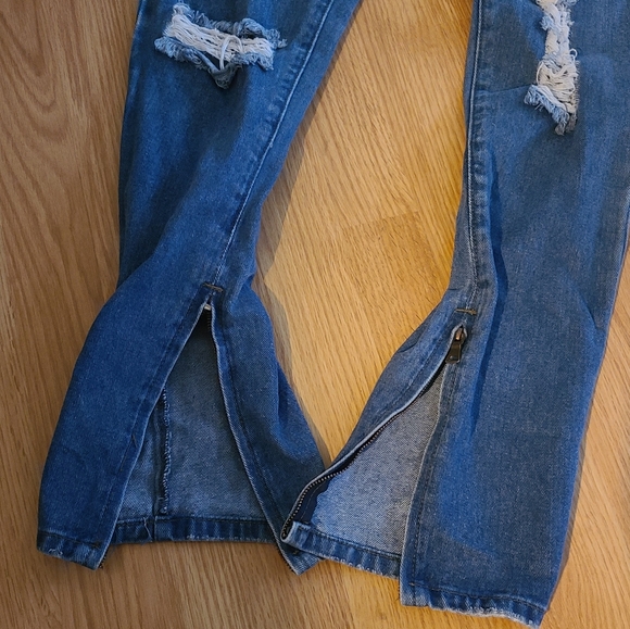 Overall blue jeans buckles buttons de-stress - Picture 6 of 10